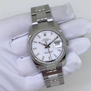 ROLEX WATCH OYSTER PERPETUAL 115200 DATE AUTOMTATIC WHITE DIAL W/GUARANTEE (2010) V087229