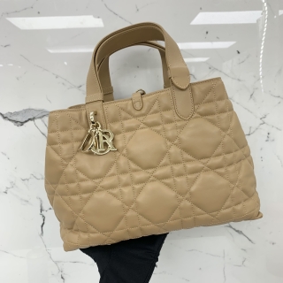 DIOR BAG TOUJOURS MEDIUM MACROCANNAGE CALFSKIN W/POUCH BEIGE 84-MA-0224