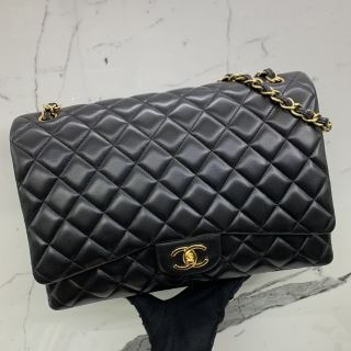 CHANEL BAG MATELASSE CLASSIC FLAP LAMBSKIN 33CM MAXI W/DOUBLE FLAP GHW NO.14 W/CARD 14678559