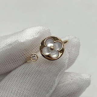 LOUIS VUITTON FINE JEWELRY RING Q9L68E COLOR BLOSSOM MINI SUN RING PG750 MOP DIAMOND 3.5G D76974