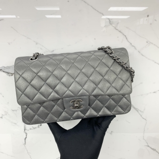 CHANEL BAG LAMBSKIN MEDIUM 25CM METALLIC W FLAP NO.19 19999680