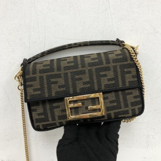 FENDI BAG BAGUETTE 8BS017 MINI 2WAY CHAIN SHOULDER ZUCCA