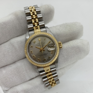 ROLEX WATCH DATEJUST 69173 GREY ROMAN W/BOX NO GUARANTEE CARD S792431