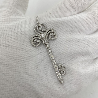 TIFFANY FINE JEWELRY PENDANT WG DIAMOND 750 KEY 11.36G