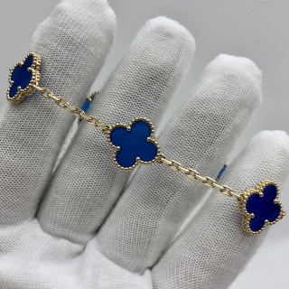 VAN CLEEF & ARPELS FINE JEWELRY YG750 ALHAMBRA 5 MOTIF AGATE 11.72G W CERT 2025 J0370771