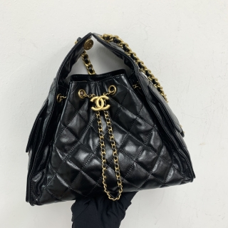 CHANEL BAG CHANEL25 AS5293 SMALL CALFSKIN HOBO CHAIN SHOULDER GHW MICROCHIPPED HEJAT579