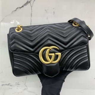 GUCCI BAG MARMONT 443496 CHAIN SHOULDER BLACK GHW