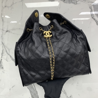 CHANEL BAG MATELASSE AS5311 CHANEL25 MEDIUM GRAINED CALFSKIN HOBO BLACK GHW MICROCHIPPED P778L7L0