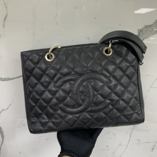 CHANEL BAG MATELASSE CAVIAR GST CHAIN SHOULDER TOTE BLACK SHW NO CARD NO.17 17870358