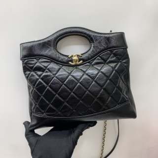 CHANEL BAG MATELASSE AS4133 CHANEL31 MINI SHOPPING 3WAY GHW BLACK MICROCHIPPED