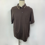 CLOTHES TSHIRT PIQURES SEPLIER POLO SHORT SLEEVES BROWN SIZE XXXL