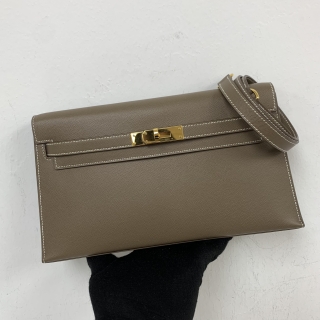 HERMES SLG SAC KELLY ELAN 18 VEAU MADAME ETOUPE GHW W STAMP WGN656DU