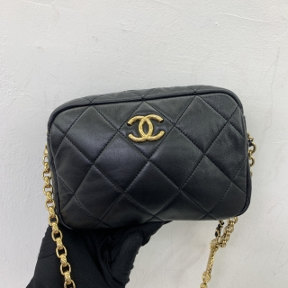 CHANEL BAG MATELASSE AS3383  CAMERA CHAIN SHOULDER BLACK MICROCHIPPED E93348E8