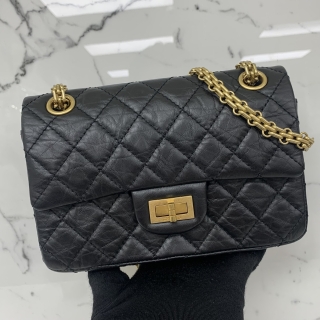 CHANEL BAG 2.55 MINI CALF BLACK GHW MICROCHIPPED T2052C80