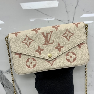 LOUIS VUITTON BAG EMPREINTE POCHETTE FÉLICIE PINK/WHITE RFID M82047