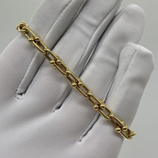TIFFANY FINE JEWELRY BRACELET HARDWARE SMALL LINK AU750 16.30G