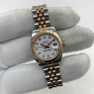 ROLEX WATCH OYSTER PERPETUAL 179171G DATEJUST WHITE DIAL W/CERT 2017 16XA8562
