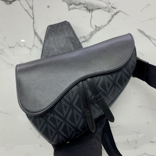 DIOR BAG SADDLE CD DIAMOND COATED CANVAS CROSSBODY SHOULDER 21-BO-0253