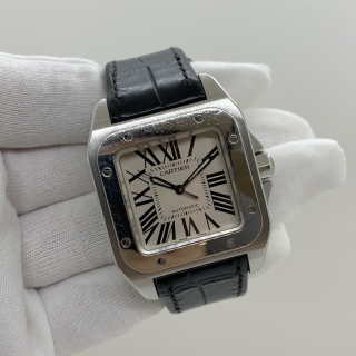 CARTIER WATCH SANTOS W20106X8 100 W/CERT (2006) NOT ORIGINAL STRAP 2878157877LX