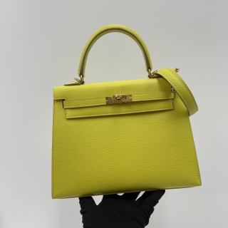 HERMES BAG KELLY 2 SELLIER 25VEAU EPSOM GHW Y STAMP