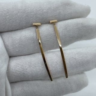 TIFFANY FINE JEWELRY EARRINGS T WIRE BAR RG750 (EARRING ONLY) 4.0G