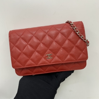 CHANEL SLG CAVIAR, WALLET ON CHAIN RED SHW NO18 18720979