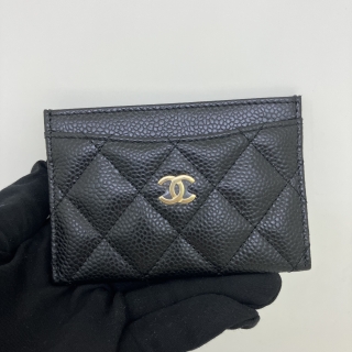 CHANEL SLG MATELASSE AP0213 CARD CASE HOLDER BLACK GHW RFID W/RECEIPT FEB2026 U57XEL9E