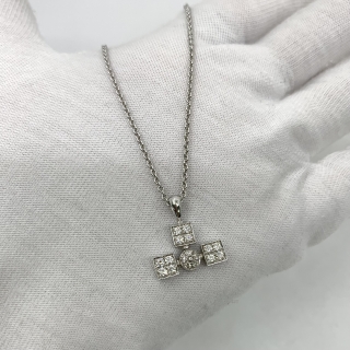 BVLGARI FINE JEWELRY NECKLACE LUCIA CROSS NECKLACE WITH MISSING PARTS 750 WG 10.9G