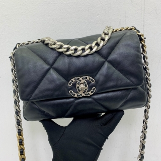 CHANEL BAG CHANEL19 SHW SMALL BLACK RFID AS1160 A2989AXG