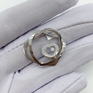 CHOPARD FINE JEWELRY PENDANT DOUBLE HEART WG750 HAPPY DIAMONDS 1PD 0.05CT 5.69G 3134897