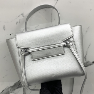 CELINE BAG BELT NANO SILVER 2WAY NEW LOGO