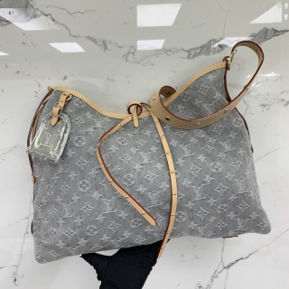 LOUIS VUITTON BAG DENIM M13289 CARRYALL MM RFID UNDETACTABLE