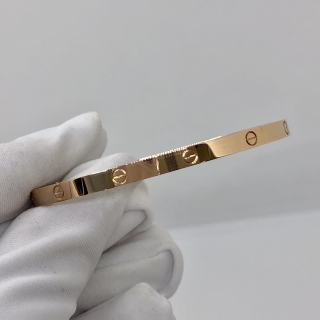 CARTIER FINE JEWELRY BRACELET LOVE BANGLE SM PG AU750 18.04G FULL SET 16 IZV789