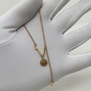 HERMES FINE JEWELRY NECKLACE EX LIBRIS TPM DIAMONDS 1PD 0.04CT RG750 6.6G 25A034867