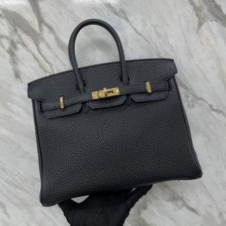 HERMES BAG BIRKIN 25 TOGO U STAMP NOIR GHW