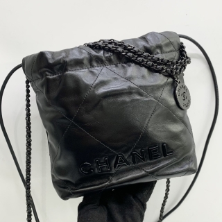 CHANEL BAG MATELASSE AS3980 CHANEL 22 SO BLACK MICROCHIPPED RFID MINI U355CLH2