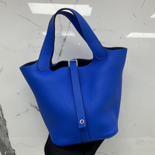 HERMES BAG PICOTIN LOCK 18 CLEMENCE  □P STAMP BLUE HYDRA PHW
