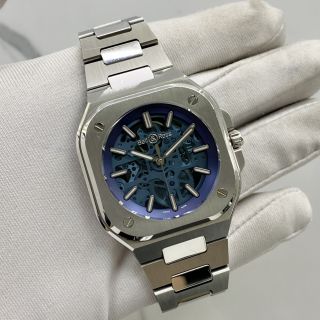 BELL & ROSS WATCH BR05 SKELETON BLUE FULLSET 2021 1300713