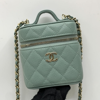 CHANEL BAG VANITY 2WAY CAVIAR SKIN BLUE SHW NO. 31 WITH CARD 31972290