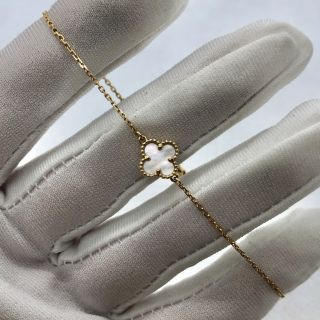 VAN CLEEF & ARPELS FINE JEWELRY BRACELET SWEET ALHAMBRA MOP YG750 1.88G