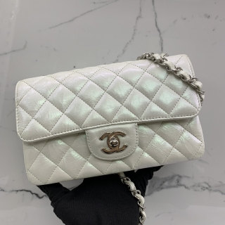 CHANEL BAG MATELASSE SHINY CALFSKIN SHW MINI RECTANGLE MICROCHIPPED 20CM A3P3CCA0
