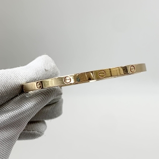CARTIER FINE JEWELRY BRACELET LOVE BANGLE SM PG AU750 18.33G FULL SET #16 OFA132