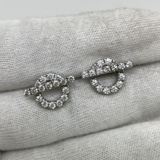 HERMES FINE JEWELRY EARRINGS AU750  D OREILLES FINESSE EARRING ONLY 18V064696 4.35G