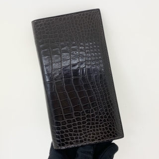 HERMES SLG MC2 FLEMING ALLIGATOR BROWN LONG WALLET  □Q