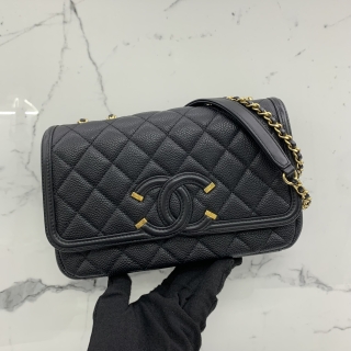 CHANEL BAG FILIGREE CHAIN SHOULDER FLAP GHW NO 24 W/CARD 24878831