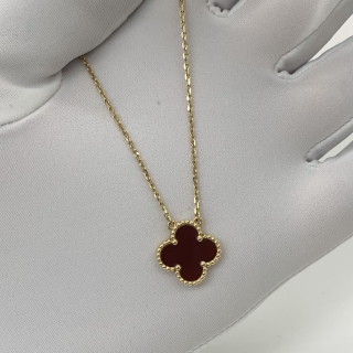 VAN CLEEF & ARPELS FINE JEWELRY NECKLACE VCARD38500 VINTAGE ALHAMBRA PENDANT CARNELIAN AU750 5.16G JB614376 FULL SET 2020