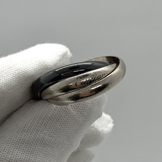CARTIER FINE JEWELRY RING TRINITY WG 750 AND BLACK CERAMIC FULLSET 2022 8.0G QHN794