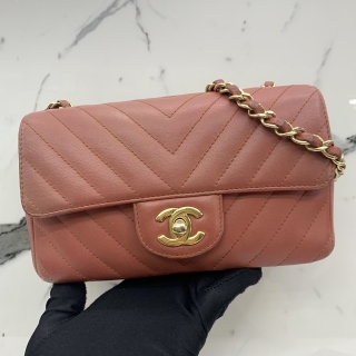 CHANEL BAG CLASSIC FLAP CHEVRON MINI RECTANGLE 20CM NO.25 W/CARD 25146125