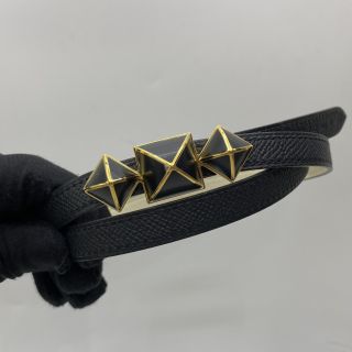 HERMES BELT 1925 EPSOM BLACK/NATA GHW B STAMP #70CM 13MM