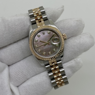ROLEX WATCH DATEJUST 179171NG DIAMOND INDEX, MOTHER OF PEARL (MOP) FULL SET 2009 V582928